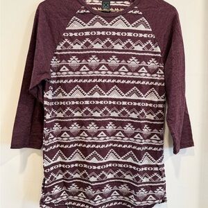 Tribal Pattern Burgundy Top
